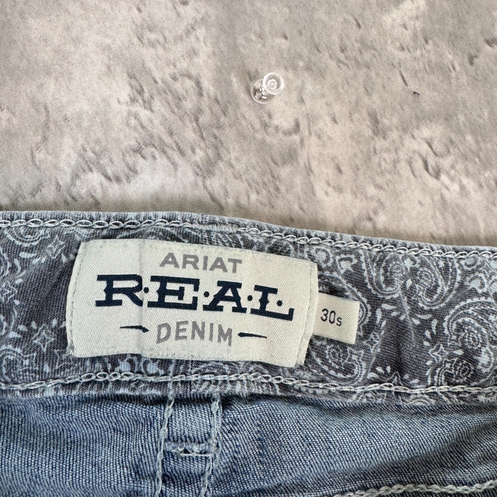 Ariat REAL Jeans Womens 30S Mid Rise Stretch Entwined Boot Cut Western Ranch - Picture 3 of 11